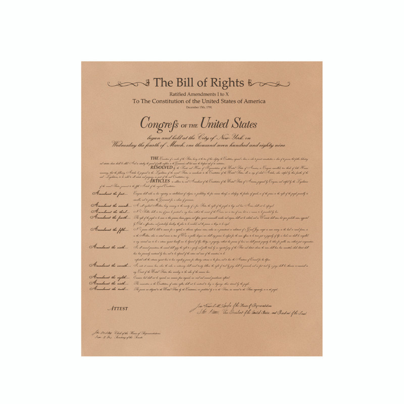 High quality front view of the Leather Bill of Rights in Almera Natural