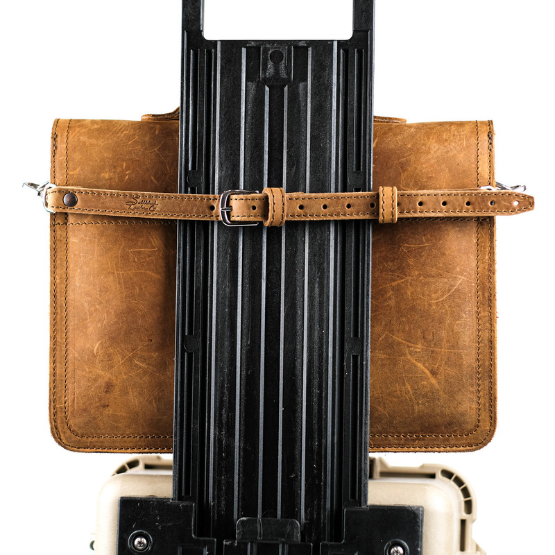High quality full grain leather Luggage Strap front view - Saddleback Leather