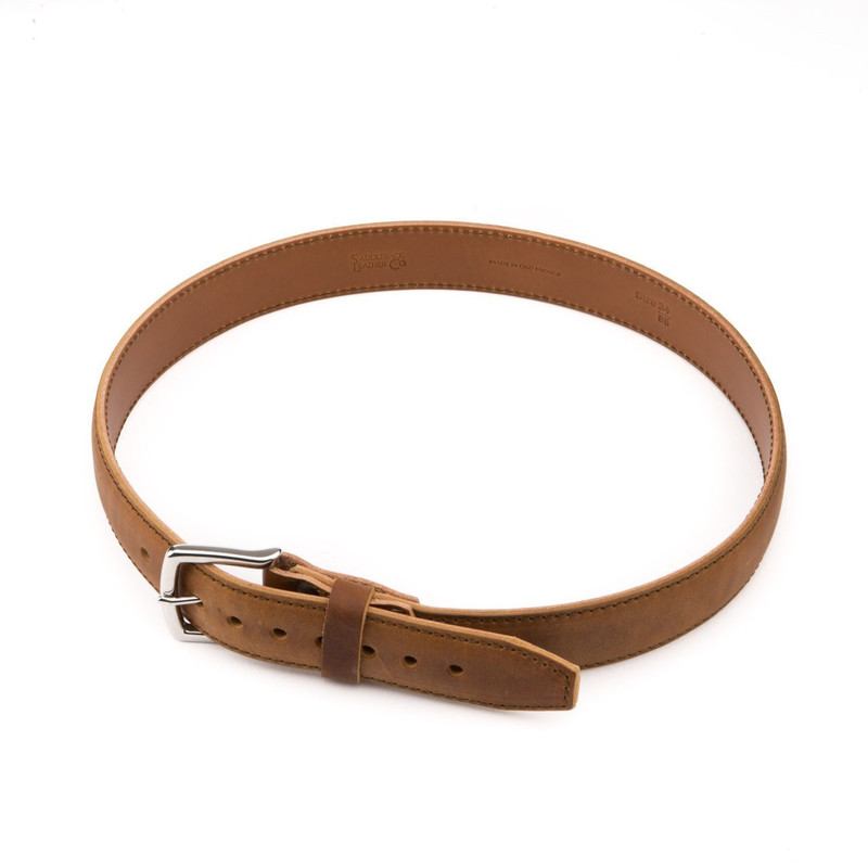 Leather Belt Thick Men's Full Grain Saddleback Leather