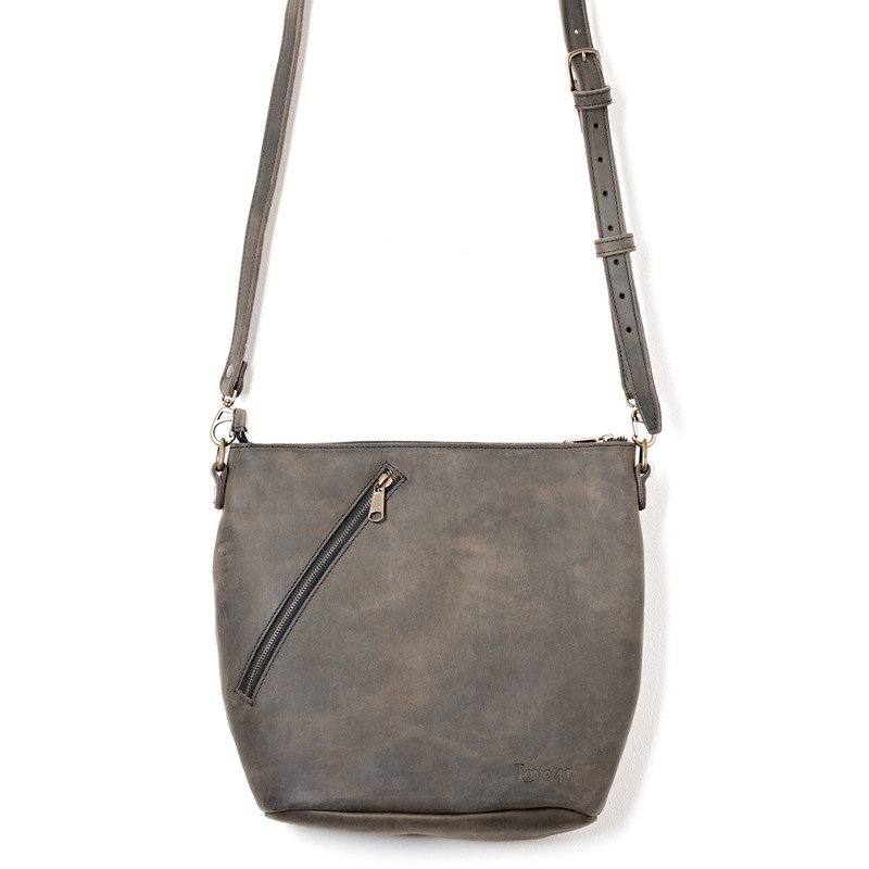 High quality full grain Crossbody Concealed Leather Bag front view - Saddleback Leather