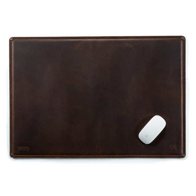 Dave's Deals Leather Desk Pad - Dark Coffee Brown