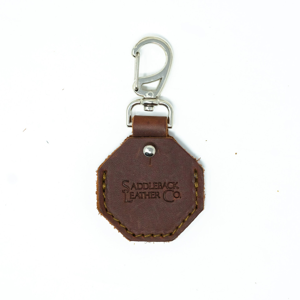 Leather AirTag Keychain Clip The Rivet