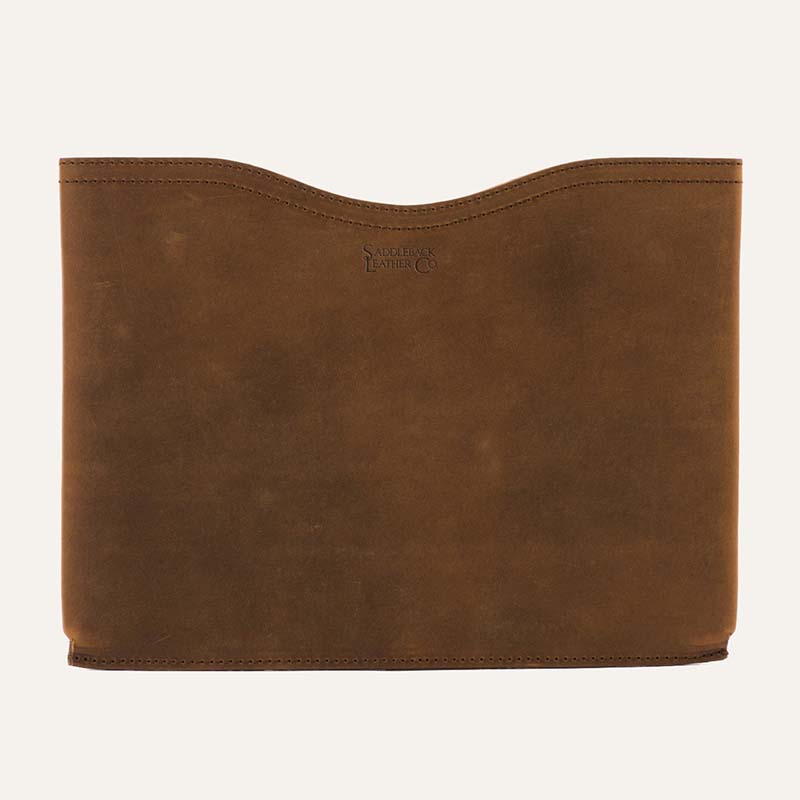 This leather laptop sleeve is designed to protect your MacBook Air or 13" MacBook Pro from drops, bumps and other accidents that can cause damage. It also serves as a stylish way to keep documents, paperwork and magazines wrinkle-free when you are travelling.