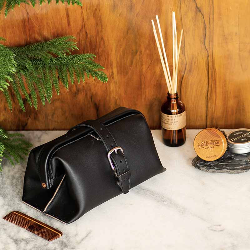 Leather Toiletry Bag, Full Grain Dopp Kit