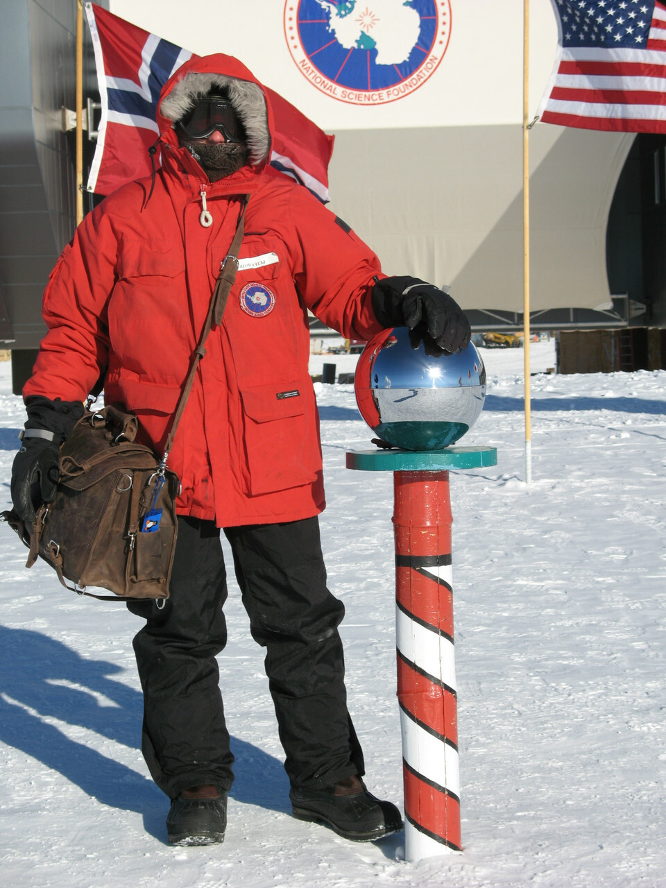 Saddleback Leather briefcase at the South Pole.