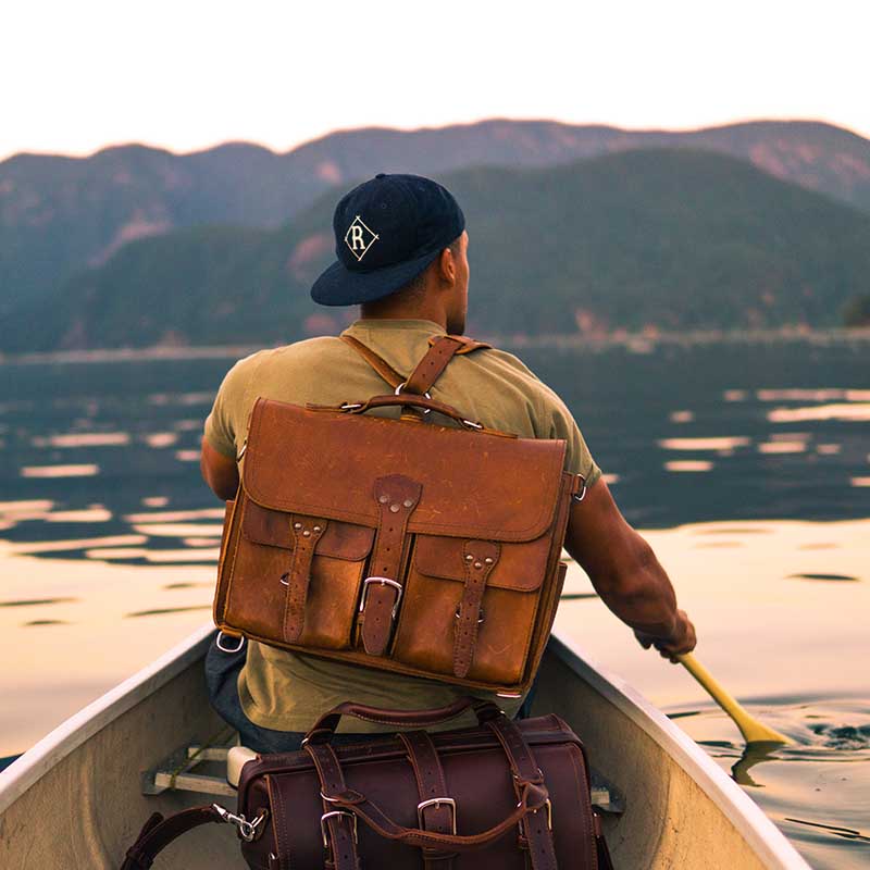 Briefcase and backpack