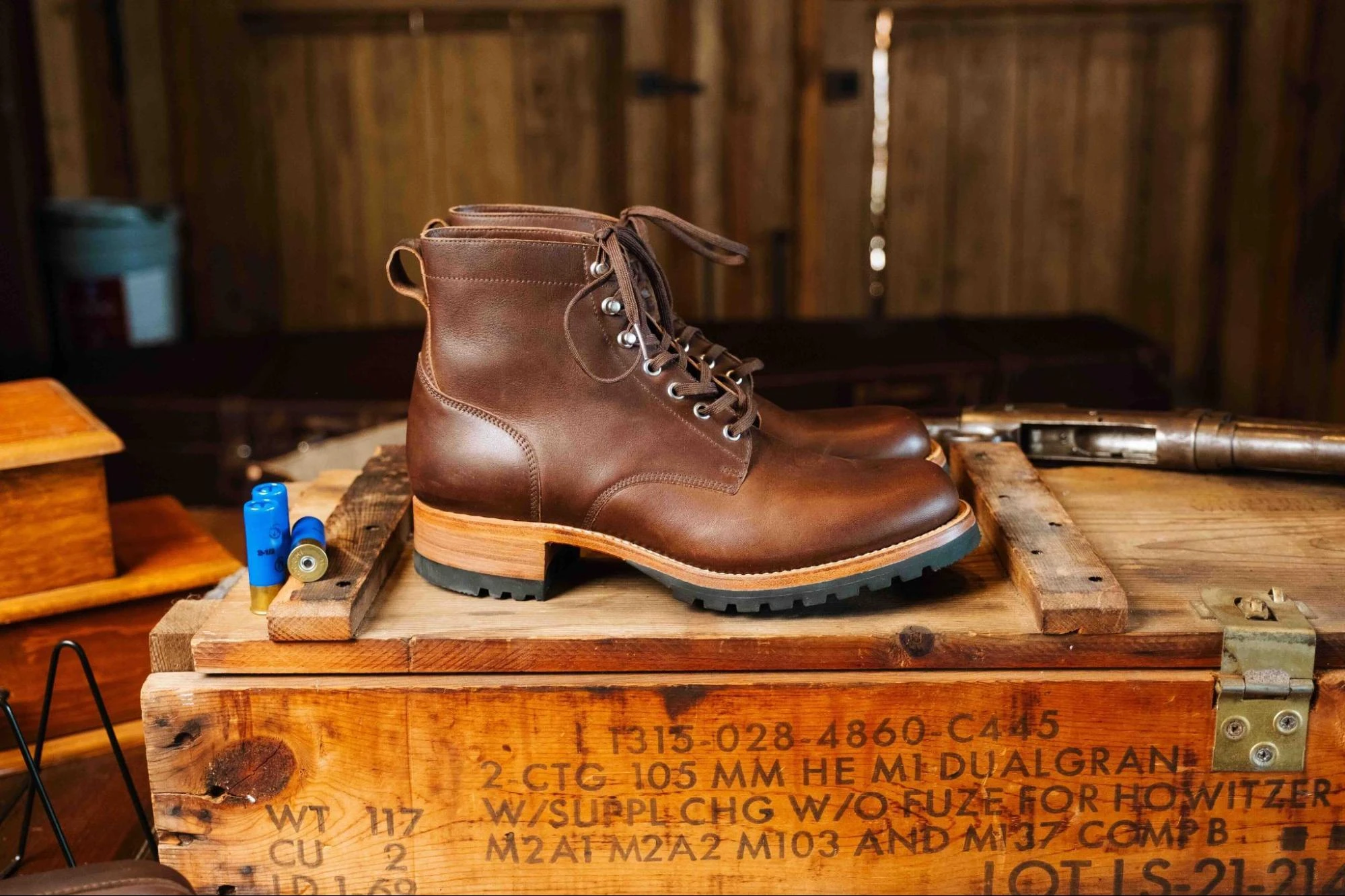 Side profile of the Dark Coffee Brown Huntsman Boot