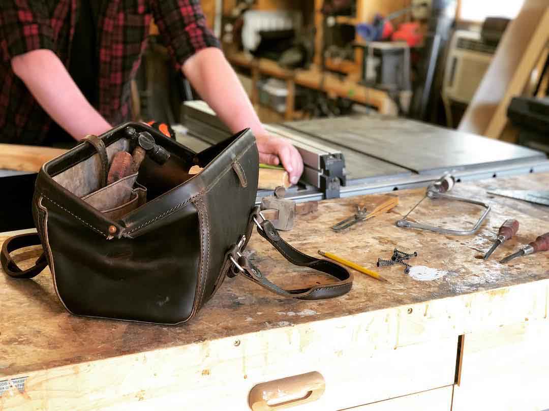 This leather tool bag is inspired by an old-fashioned doctor's bag that I found in New Mexico. It is well-broken in and gorgeous, and it will only get better with age.