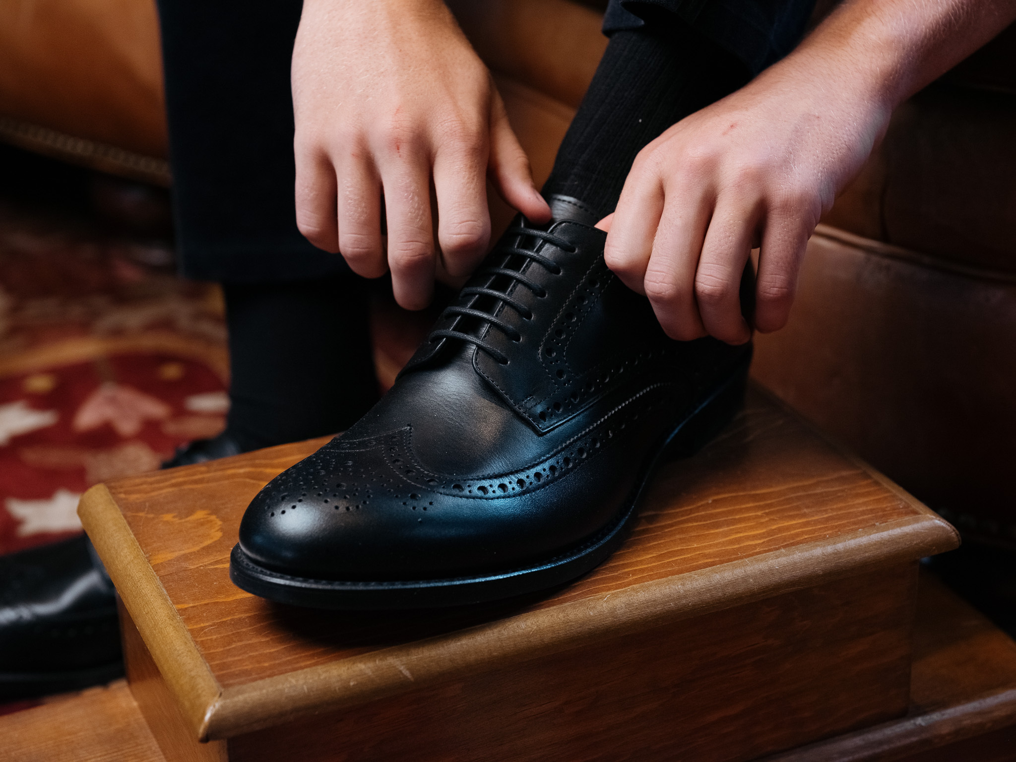 Men's Full Grain Italian Leather Wing-tip Shoes-Saddleback Leather