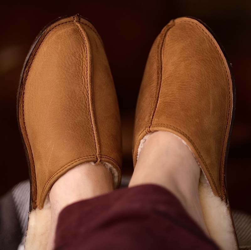 The world's most appealing men's sheepskin slipper is also the most comfortable, longest-lasting, healthiest, and best-looking on the market.