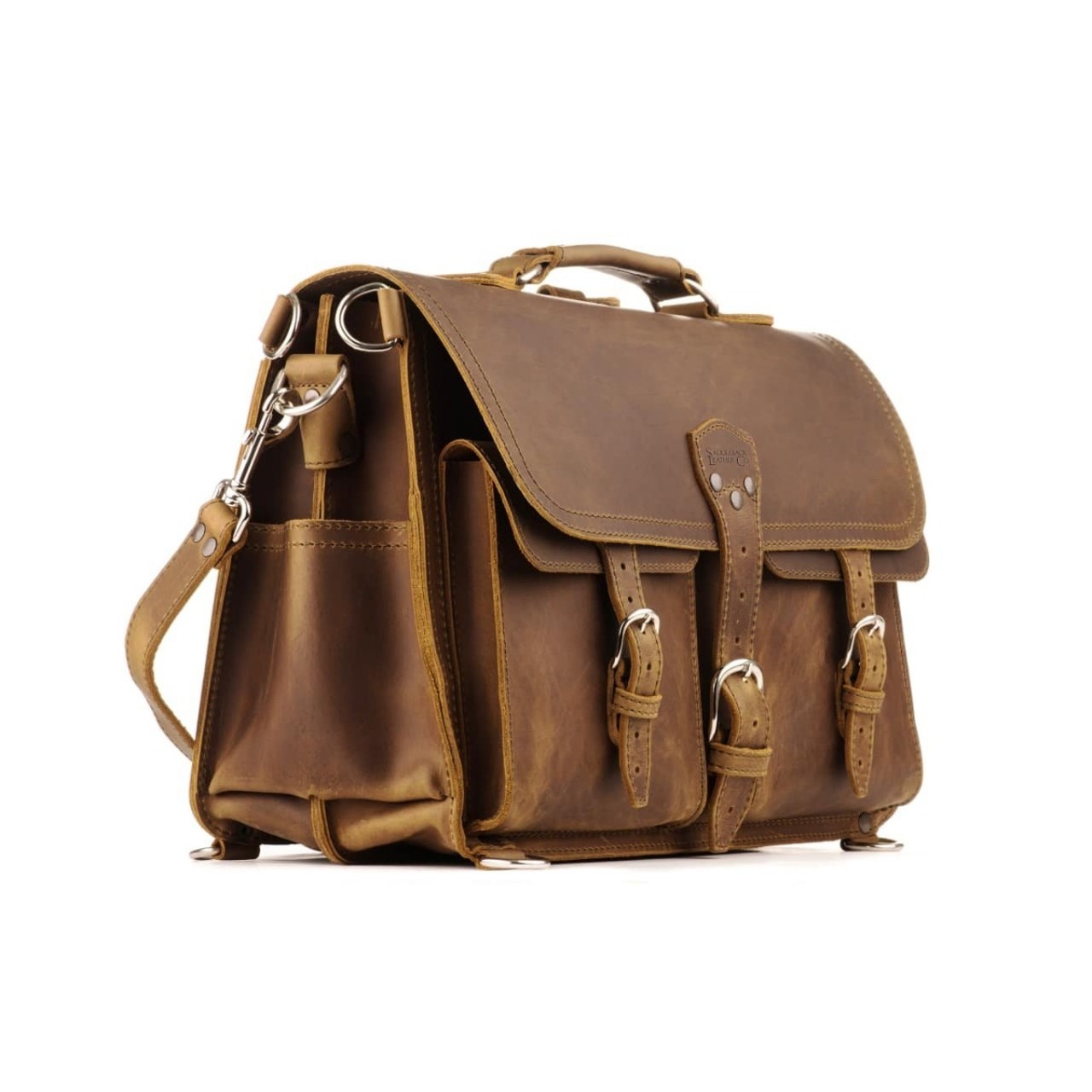 front pocket leather briefcase