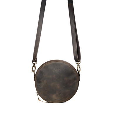 ◆EMIS◆ CROSSED BODY CIRCULAR BAGBLACK m1037_1334385 Suzette's Steals Circle Crossbody Purse-Black - Saddleback