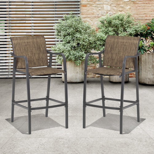 Pellebant Set of 2 Outdoor bar stools Counter Height Patio Bar