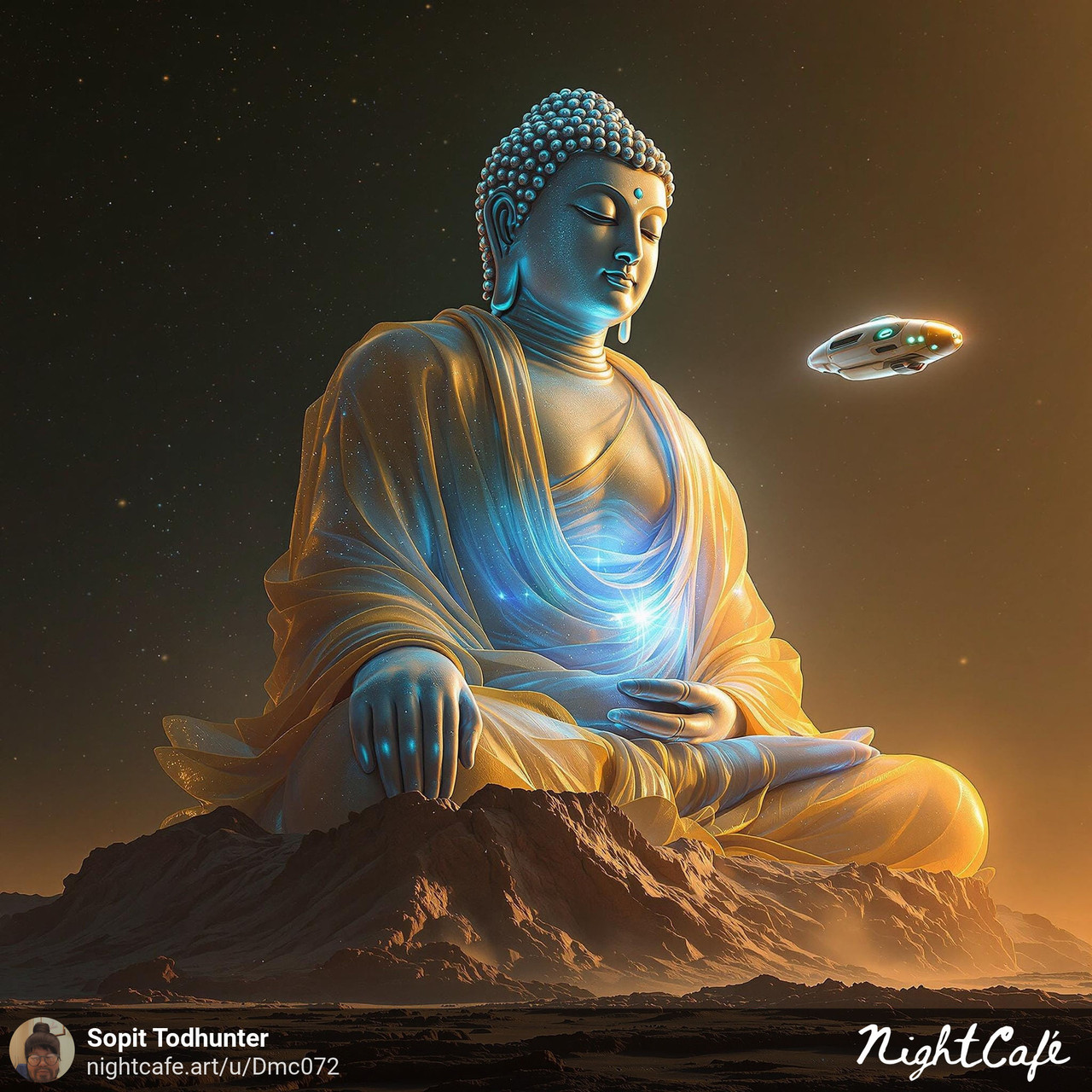 Buddha and spaceship