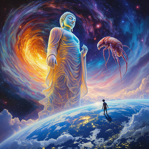 Buddha and spaceship