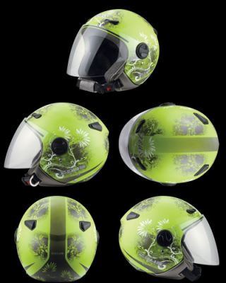 ZEUS HELMET JET ZS 210B DD4 GREEN