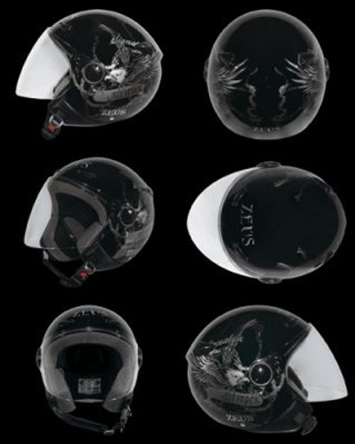 ZEUS HELMET JET ZS 210B DD43 BLACK/SILVER