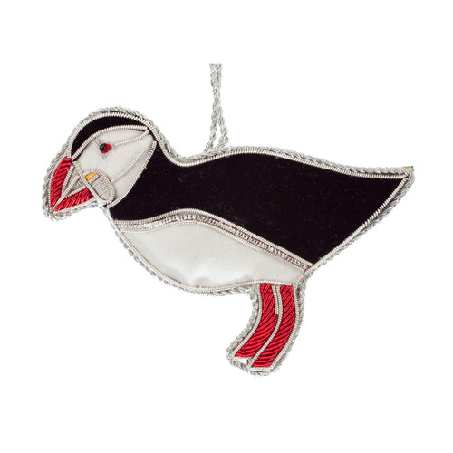 Puffin fabric beaded decoration