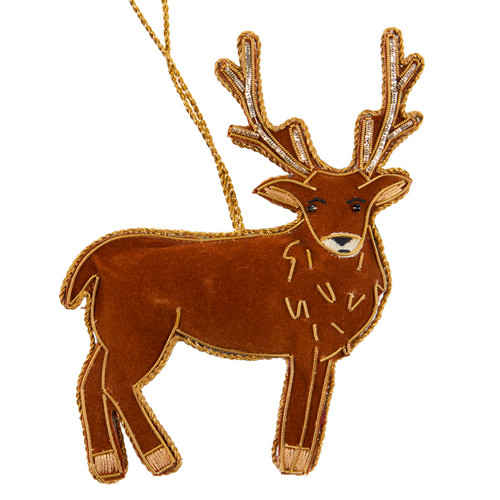 Stag fabric beaded decoration