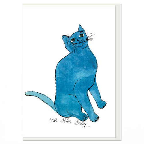 One Blue Pussy by Andy Warhol greeting card 