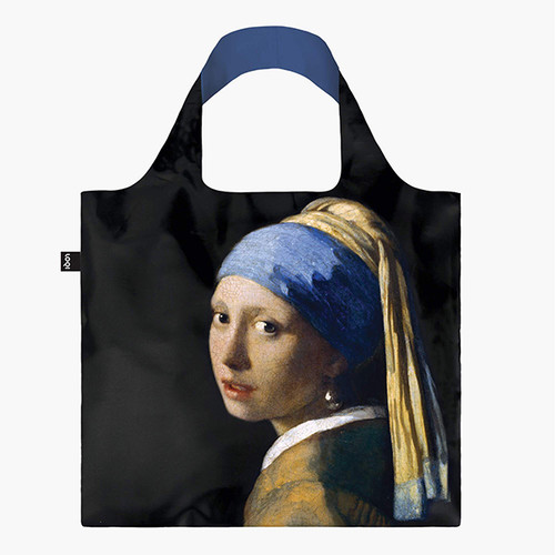 Shop online for eco-friendly, reusable, chemical-free, long-lasting, water-resistant, washable carrier bag featuring Girl with A Pearl Earring by Johannes Vermeer