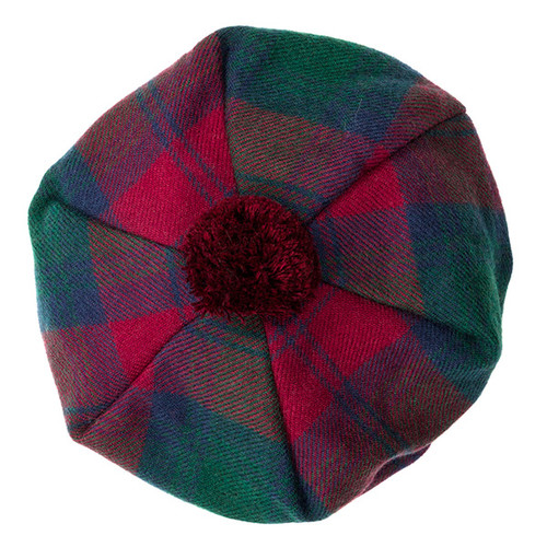 Modern Lindsey red and green tartan wool tam hat