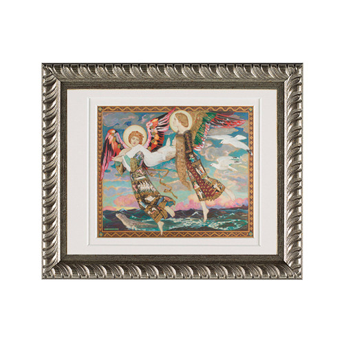 Saint Bride ready to hang silver ornate framed print