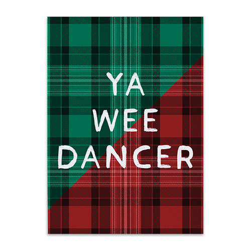 Ya wee dancer tartan greeting card