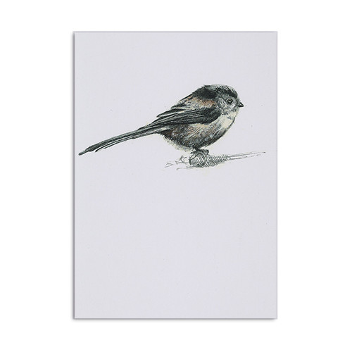 Long-tailed tit greeting card by Hannah Longmuir