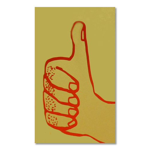 Thumbs up yellow mini greeting card