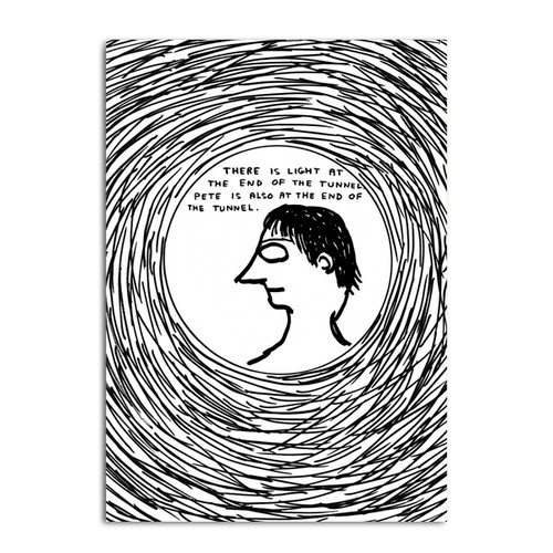 End of tunnel by David Shrigley greeting card