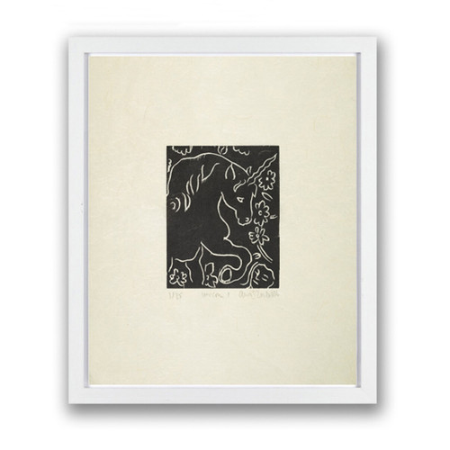 Unicorn I by Adrian Wiszniewski limited edition framed woodcut print