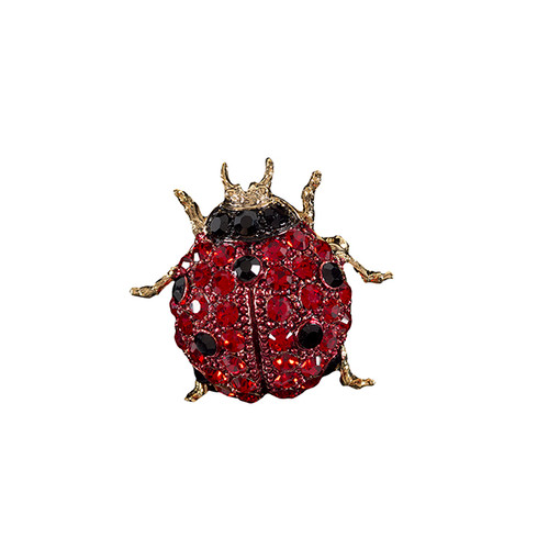 Swarovski crystal ladybug brooch