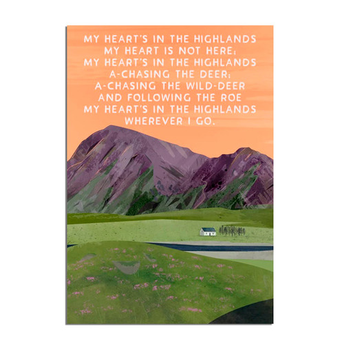 My heart is in the highlands greeting card