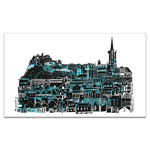 Edinburgh city skyline tea towel