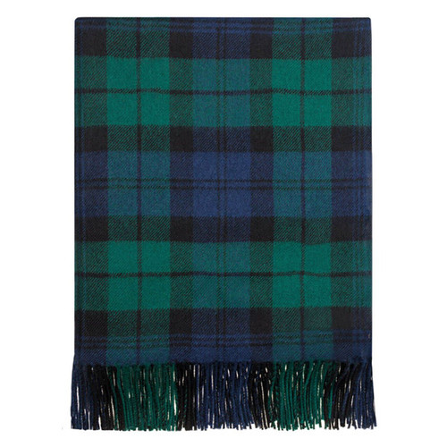 100% pure lambswool Black Watch Modern tartan blanket