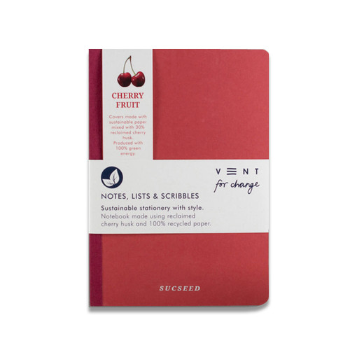 Recycled SUCSEED cherry husk A6 notebook