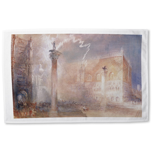 The Piazzetta, Venice by Joseph Mallord William Turner tea towel