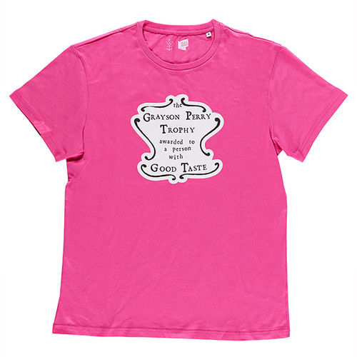 The Grayson Perry Trophy Awarded to a Person with Good Taste small pink cotton t-shirt