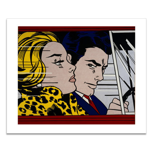 In the car by Roy Lichtenstein greeting card