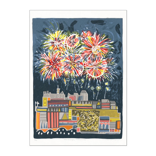Hogmanay fireworks greeting card