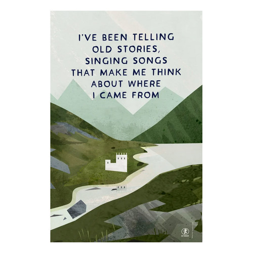 Telling old stories cotton tea towel