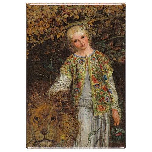 Una and the Lion by William Bell Scott magnet