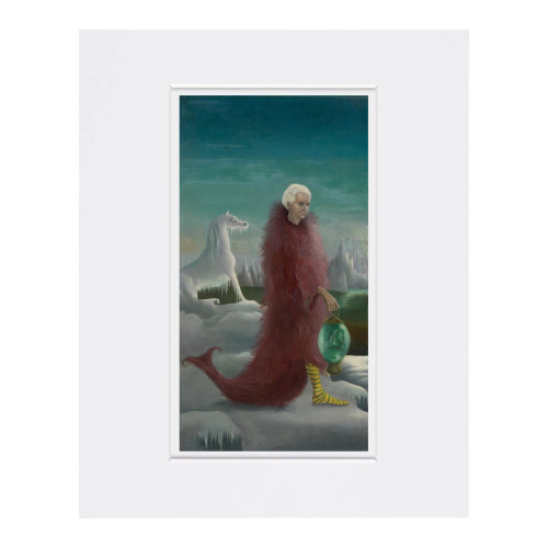 Portrait of Max Ernst by Leonora Carrington mounted panoramic postcard