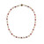 White pearl, brass and red jade necklace