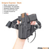 The back of the Enigma Express holster has smooth contours for comfort. Shown with Sig Sauer P365XL with red dot optic.