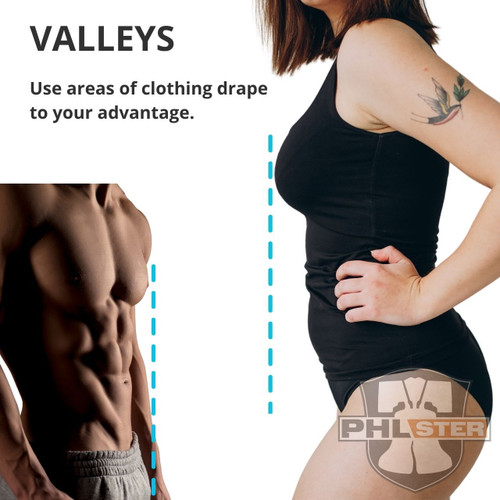 Clothing drape example 5 of 9: finding your concealment Sweet Spot.