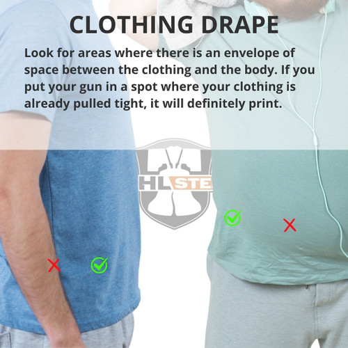 Clothing drape example 6 of 9: finding your concealment Sweet Spot.