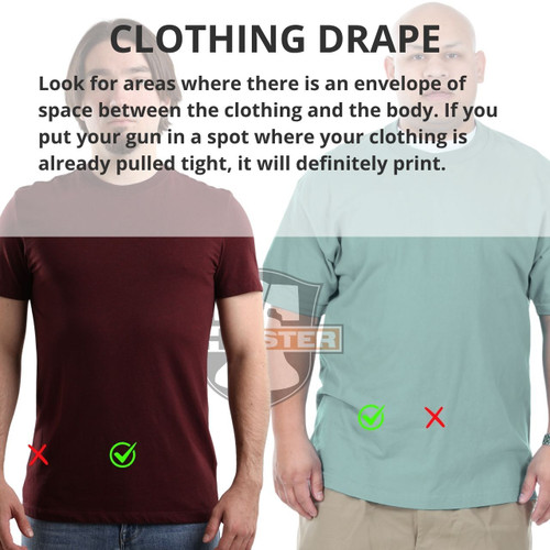Clothing drape example 7 of 9: finding your concealment Sweet Spot.
