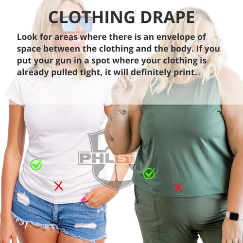 Clothing drape example 8 of 9: finding your concealment Sweet Spot.